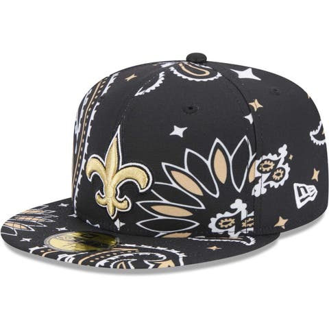 Men's New Era Black New Orleans Saints Paisley 59FIFTY Fitted Hat