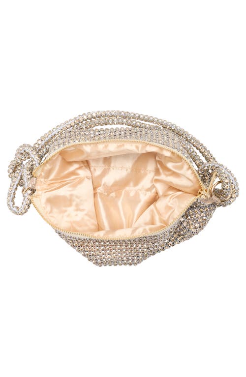 Jessica Mcclintock Dolly Oversize Rhinestone Mesh Shoulder Bag In Gold
