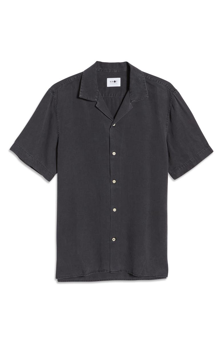 NN07 Miyagi Solid Short Sleeve Button-Up Camp Shirt, Alternate, color,