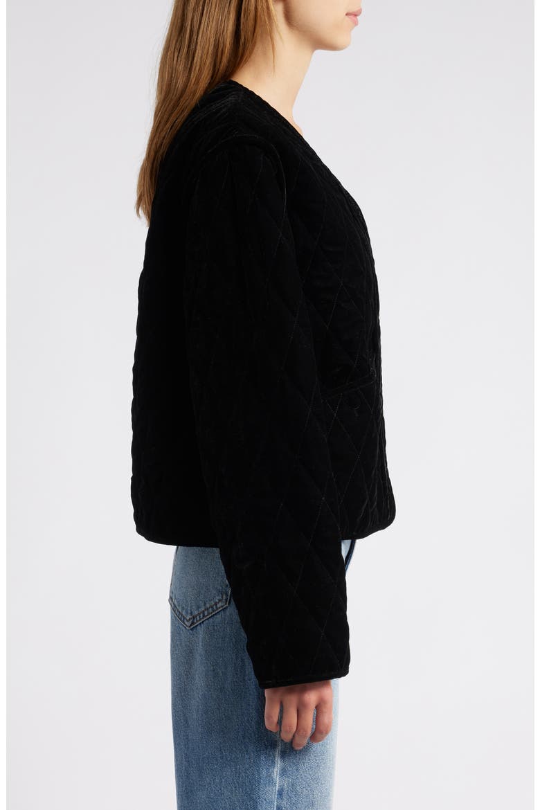 Kiko Quilted Velvet Jacket, Alternate, color, BLACK VELVET