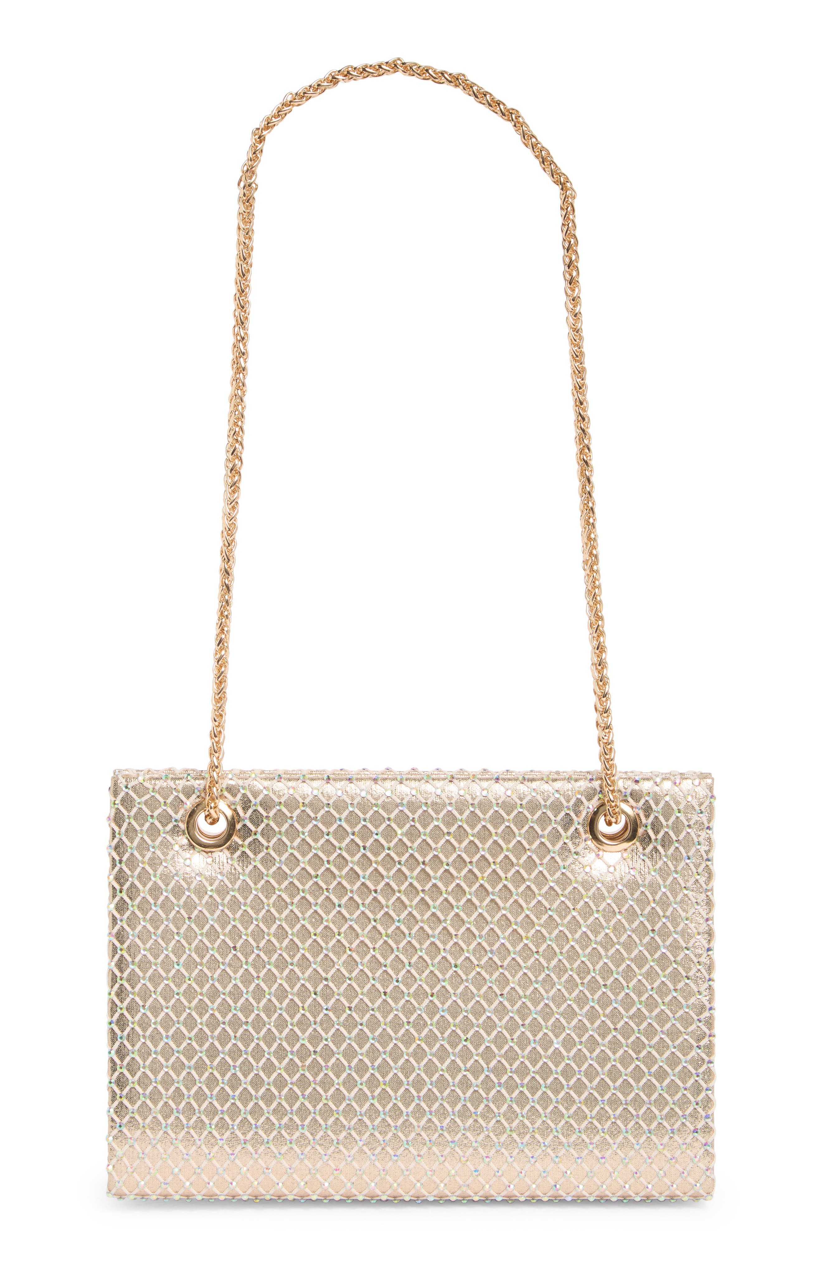 Jessica McClintock Phoenix Chain Clutch, Alternate, color, Honey