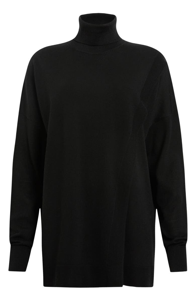 AllSaints Bern Merino Wool Turtleneck Sweater, Alternate, color, Black