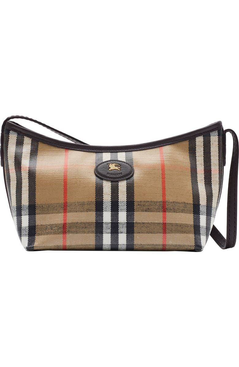Burberry Highlands Coated Canvas Baguette Shoulder Bag, Main, color,