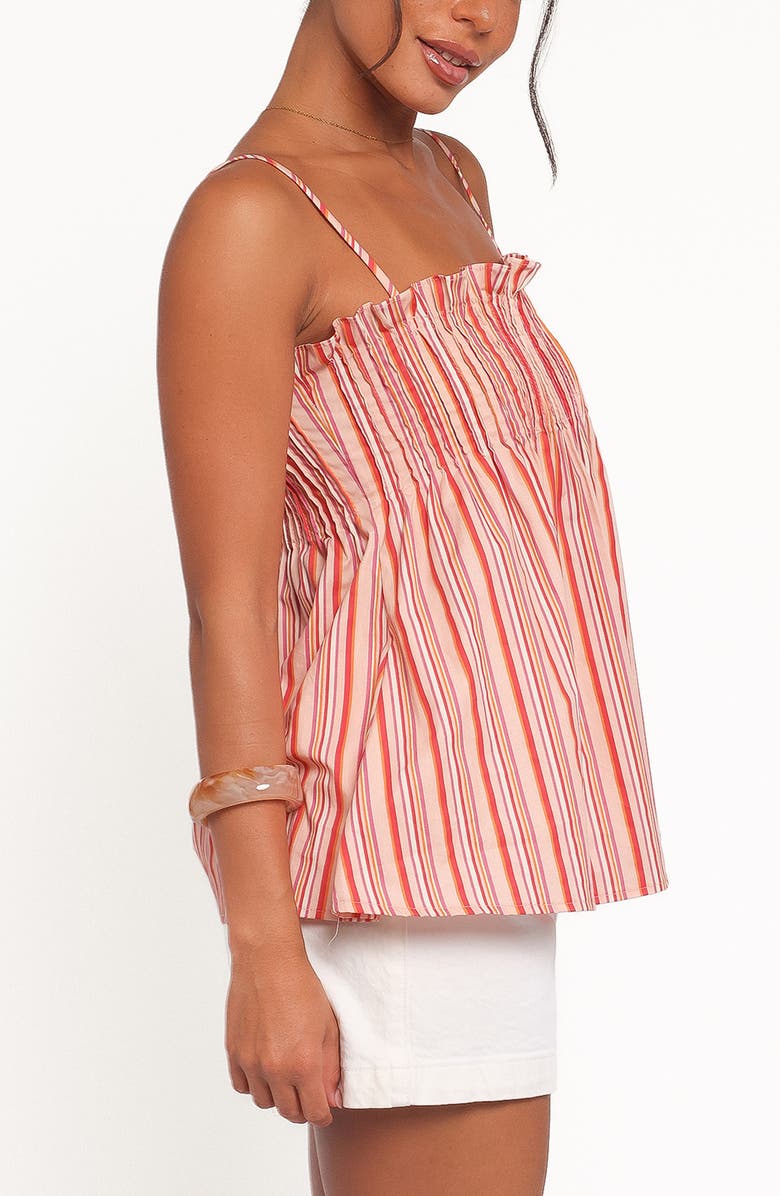 Petal & Pup Carson Stripe Pintuck Pleat Cotton Camisole, Alternate, color, Peach Stripe