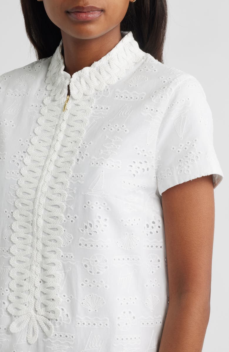 Lilly Pulitzer<sup>®</sup> Mamie Eyelet Shift Dress, Alternate, color, Resort White Out To Sea Eyelet