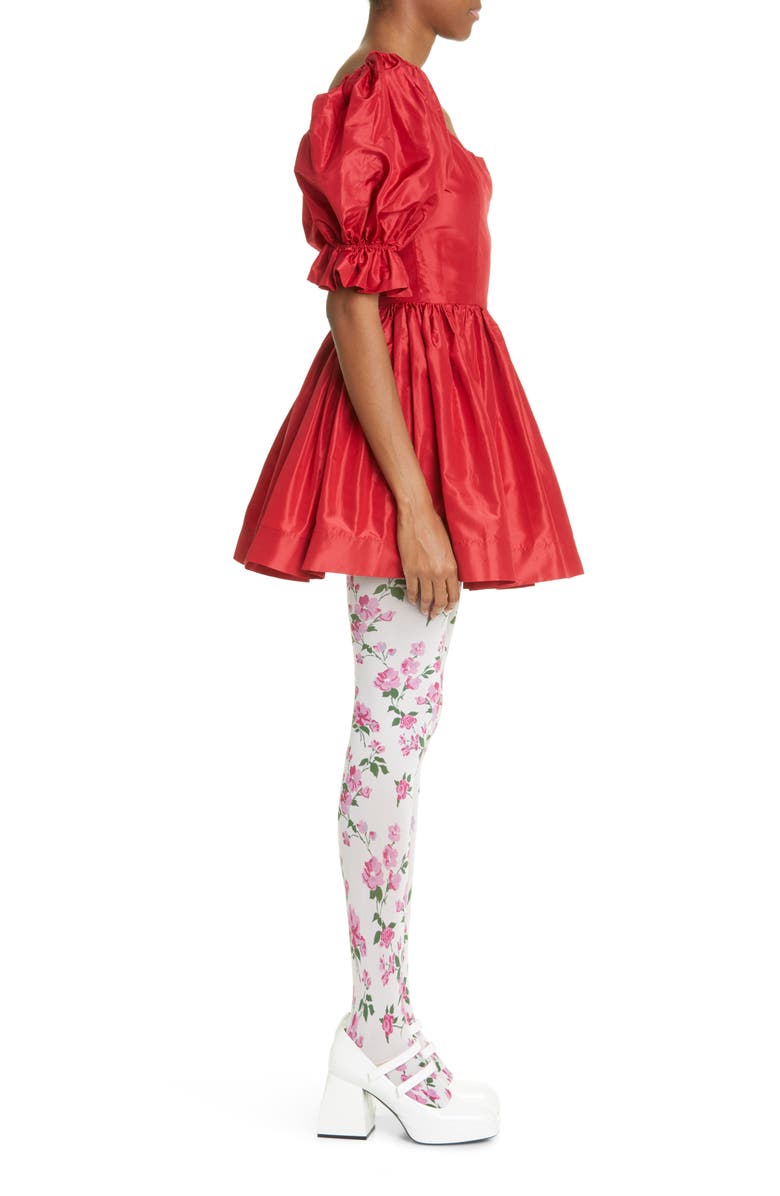 CAFE FORGOT x ZEPHERINA Puff Sleeve Silk Taffeta Minidress, Alternate, color,