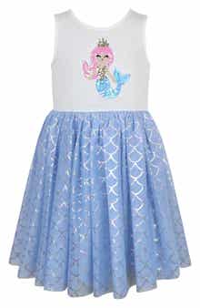 Zunie Kids' Sequin Embellished Mermaid Tutu Dress