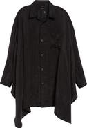 R13 Draped Front Button-Up Shirt