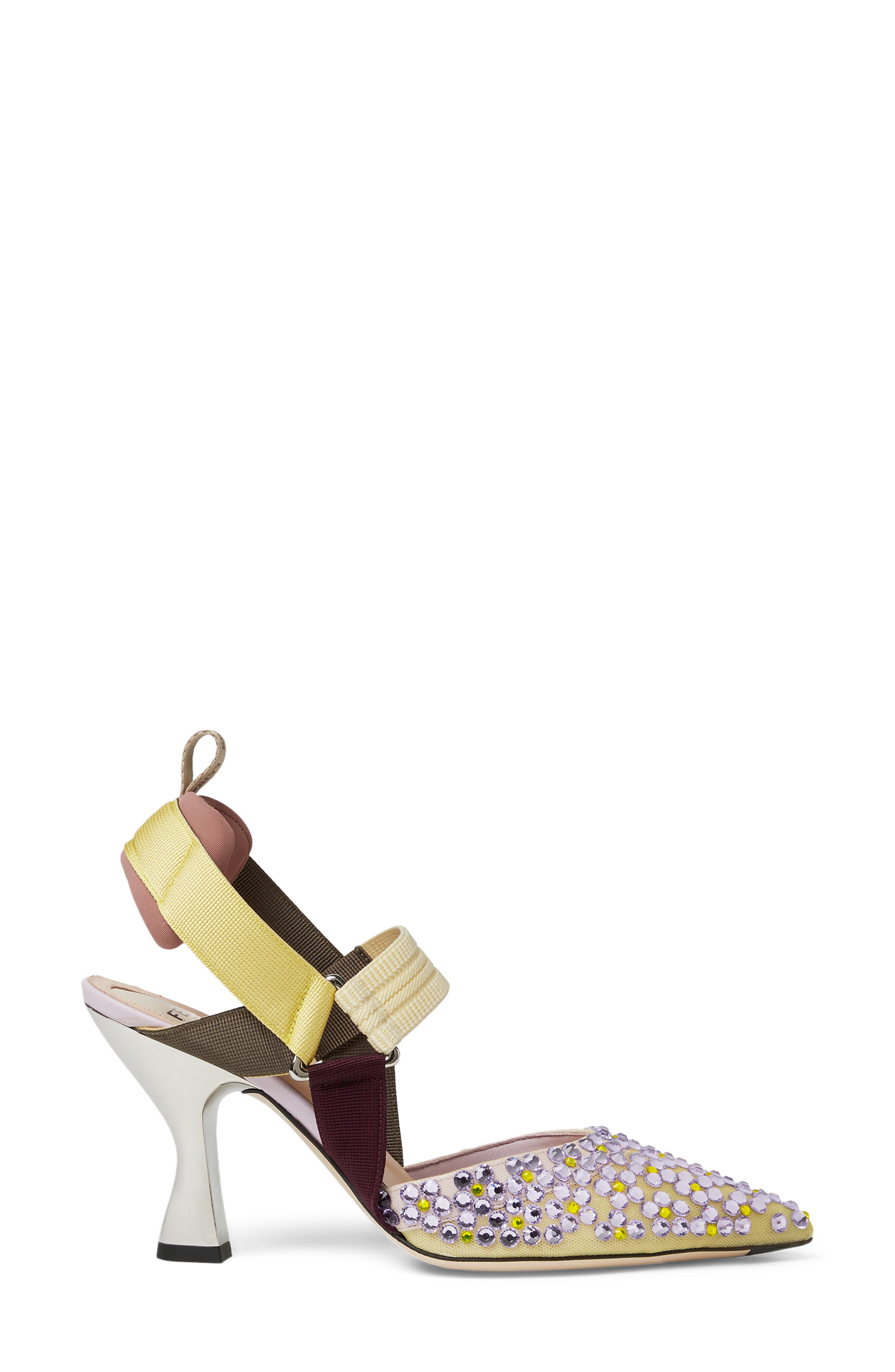 Fendi Colibri Crystal Embellished Slingback Pump, Alternate, color, Violet Citrine