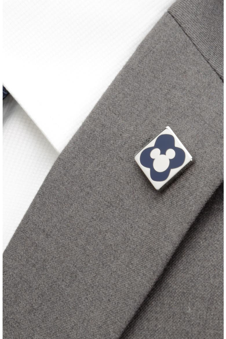 Mickey Grey Stripe Crew Socks & Lapel Pin Set, Alternate, color, GREY MULTI