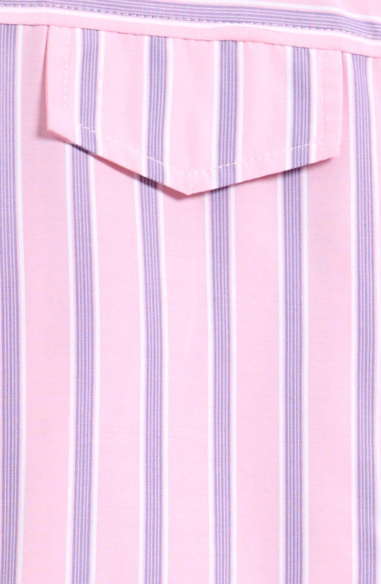 Good Luck Girl Kids' Meet & Greet Stripe Button-Up Shirt, Alternate, color, Pink/ Purple