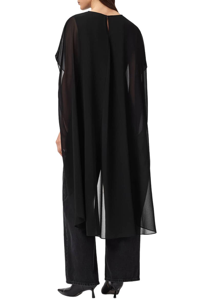 AllSaints Jamie Sheer High Low Top, Alternate, color, Black