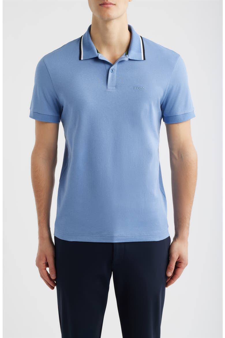 Paddy Cotton Polo, Main, color, LIGHT/ PASTEL BLUE