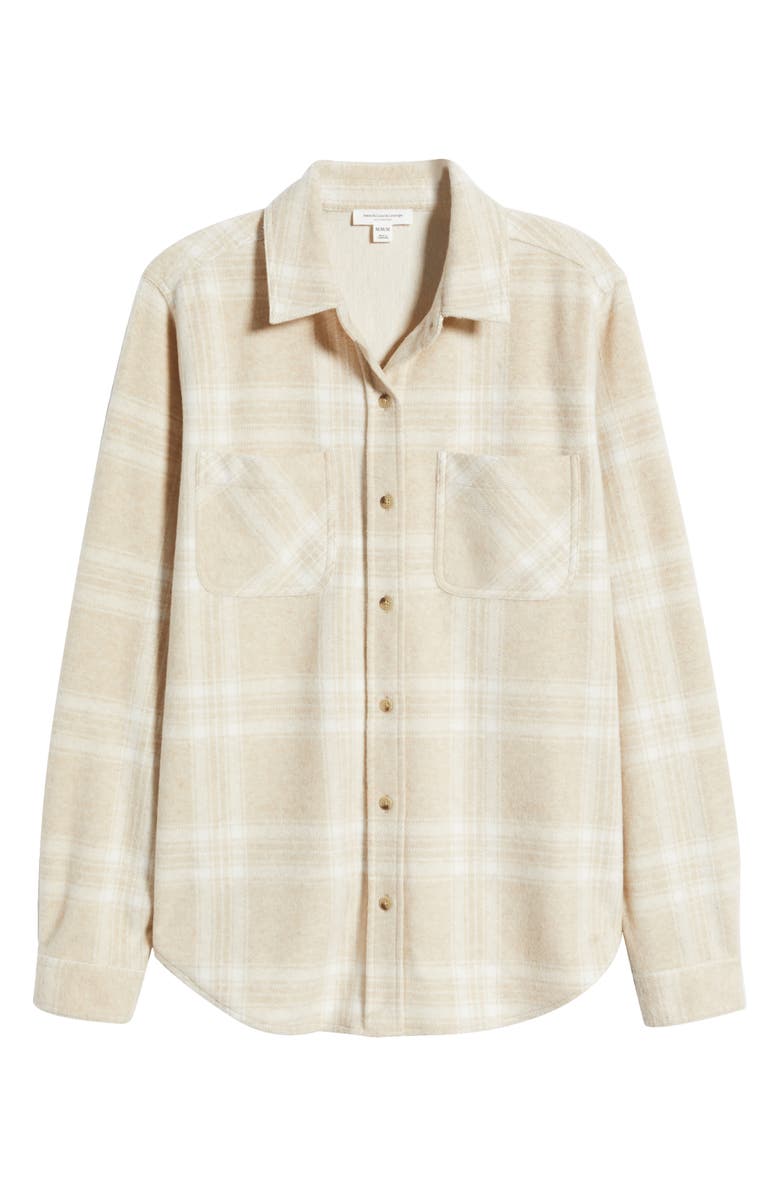 beachlunchlounge Sally Plaid Shacket, Alternate, color, Oatmeal Cream