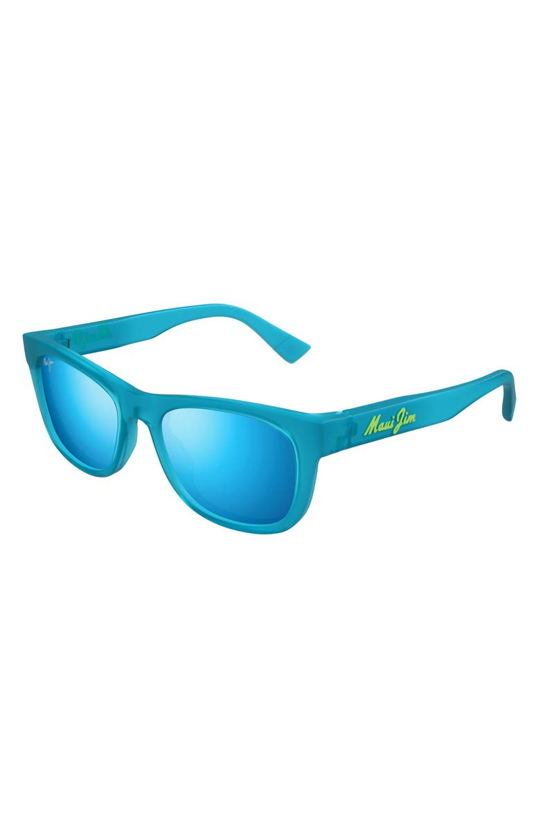 Maui Jim Kaulike 53mm PolarizedPlus2<sup>®</sup> Square Sunglasses, Alternate, color, Matte Trans Blue/ Blue Hawaii
