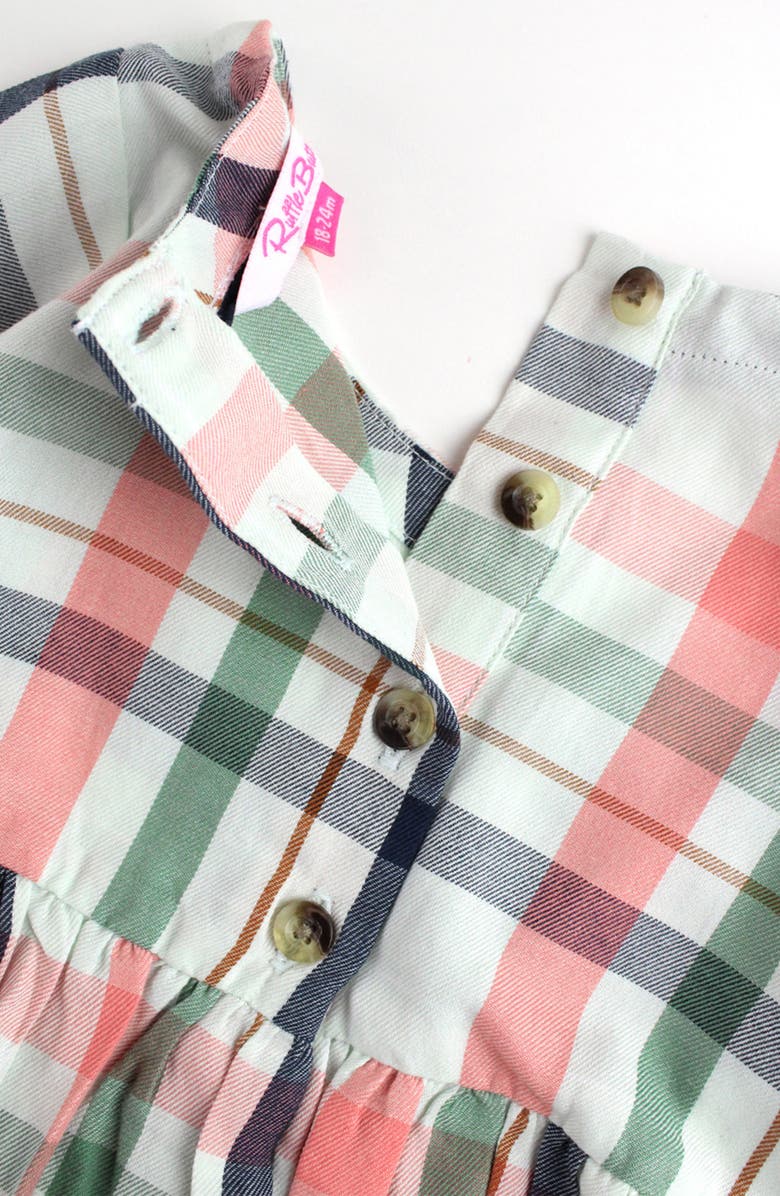 RuffleButts Plaid Cotton Dress & Leggings Set, Alternate, color, Orange Multi