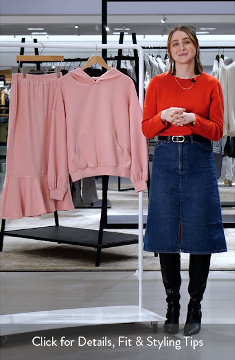 Scuba Knit Hoodie & Midi Skirt Set, sales video thumbnail