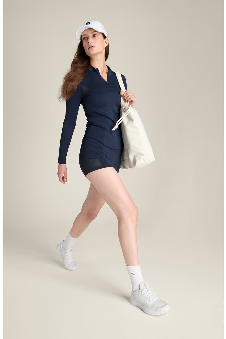 Pro Seamless Half-Zip Performance Pullover, Alternate, color, CLASSIC NAVY