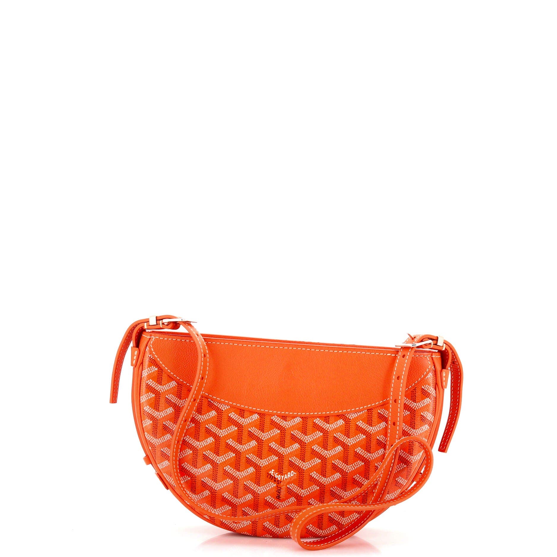 Pre-Owned Goyard Hirondelle Shoulder Bag Coated Canvas and Leather, Alternate, color, Orange