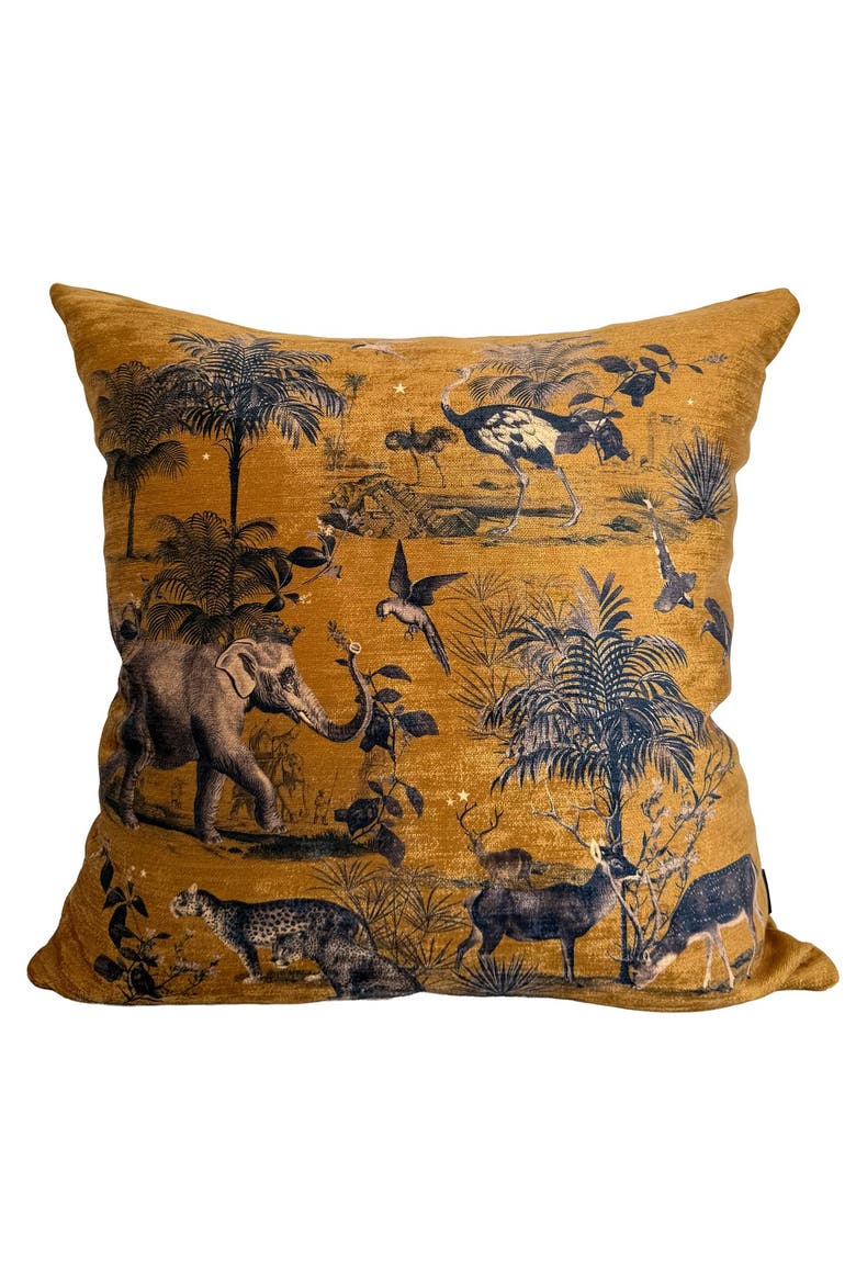 Velvet Pillow Cleopatra Animals, Main, color, Orange