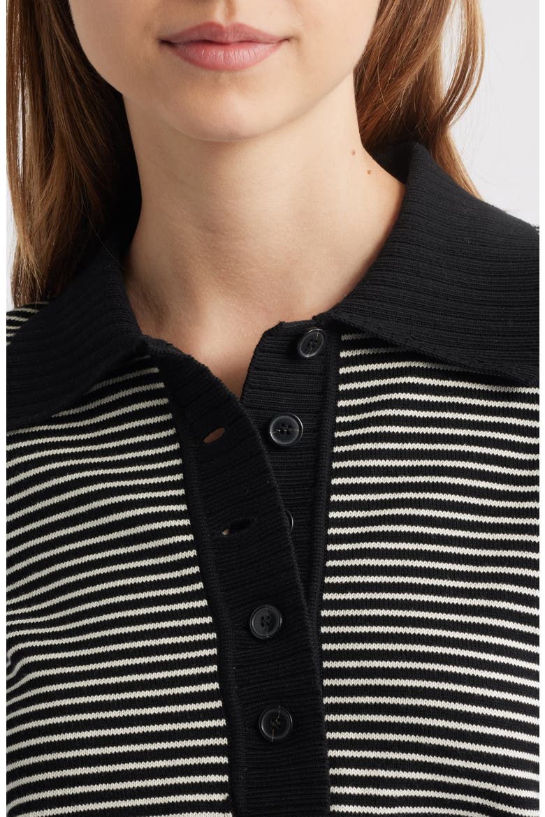 The Graduate Stripe Cotton Polo Sweater, Alternate, color, BLACK MULTI