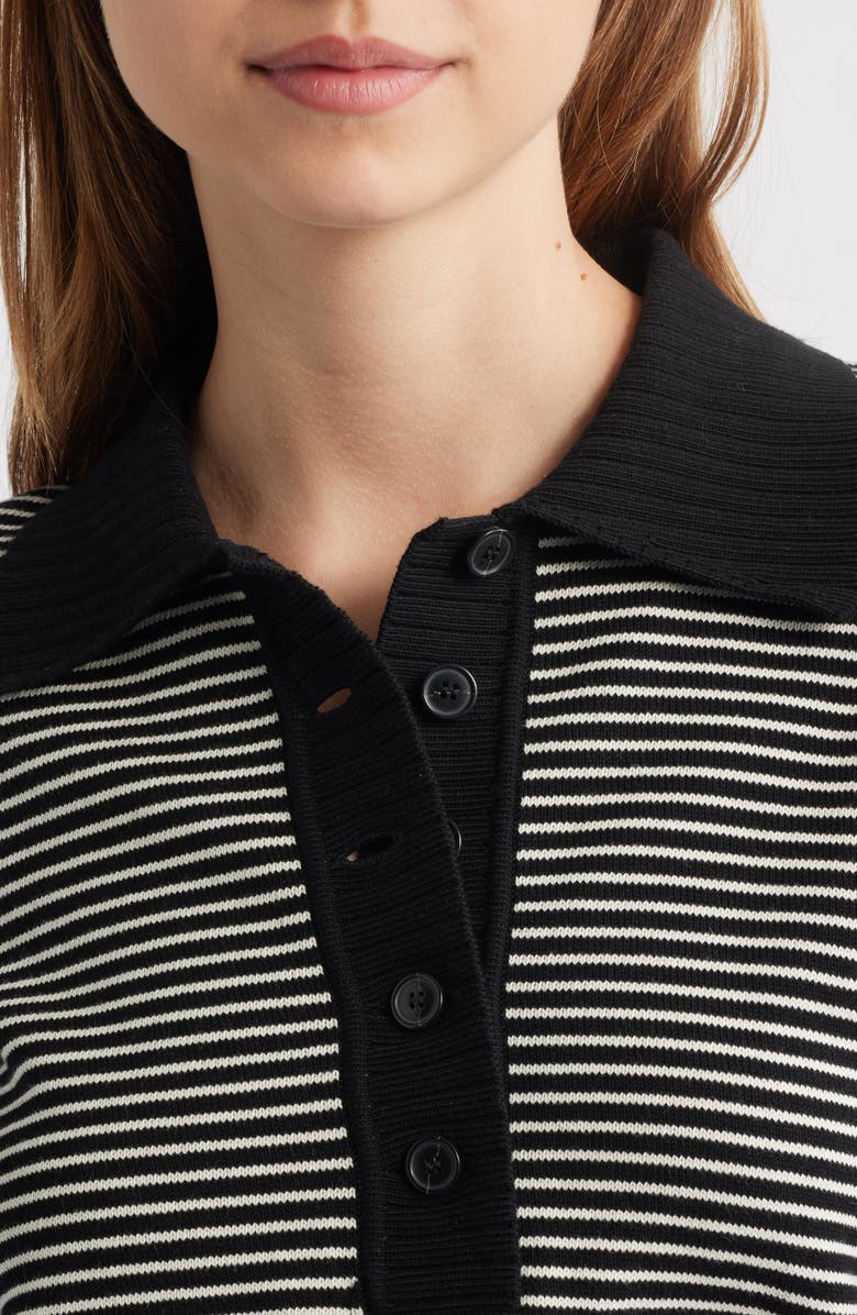FRAME The Graduate Stripe Cotton Polo Sweater, Alternate, color, Black Multi