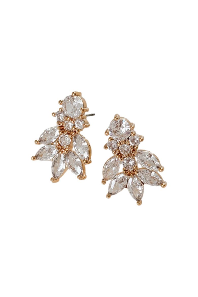 Carla Crystal Stud Earrings, Alternate, color, Gold