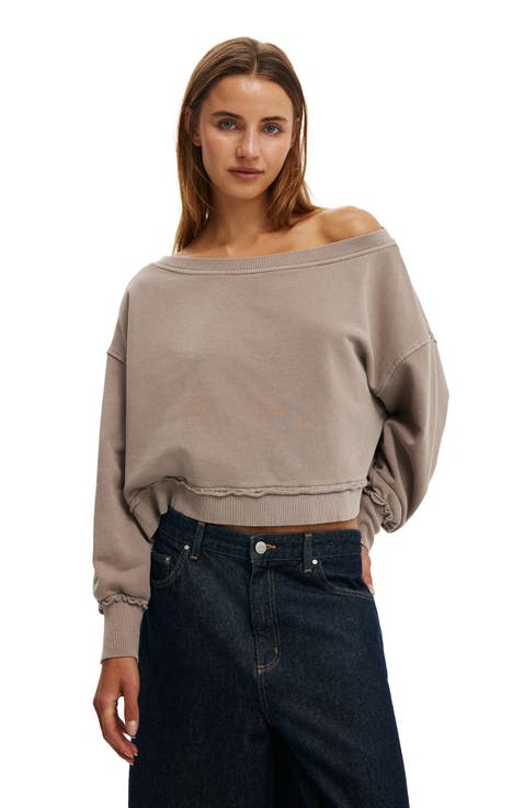 Women's Off Shoulder Sweatshirt