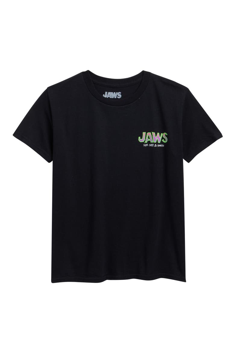 Kids' Jaws Doodle Cotton Graphic T-Shirt, Main, color, BLACK