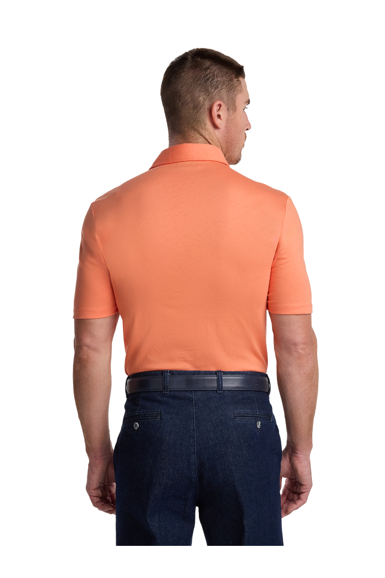 Mercerized Cotton Three Button Polo, Alternate, color, Melon