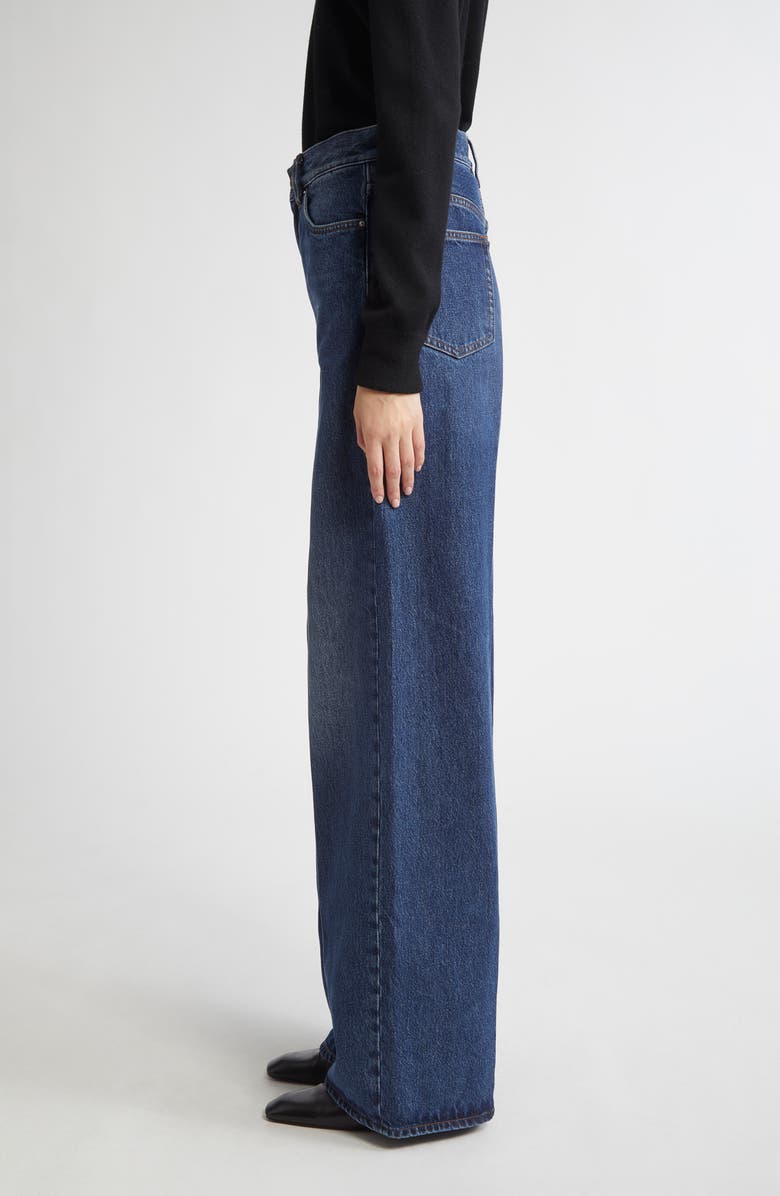 TOTEME High Waist Wide Leg Jeans, Alternate, color, Dark Blue