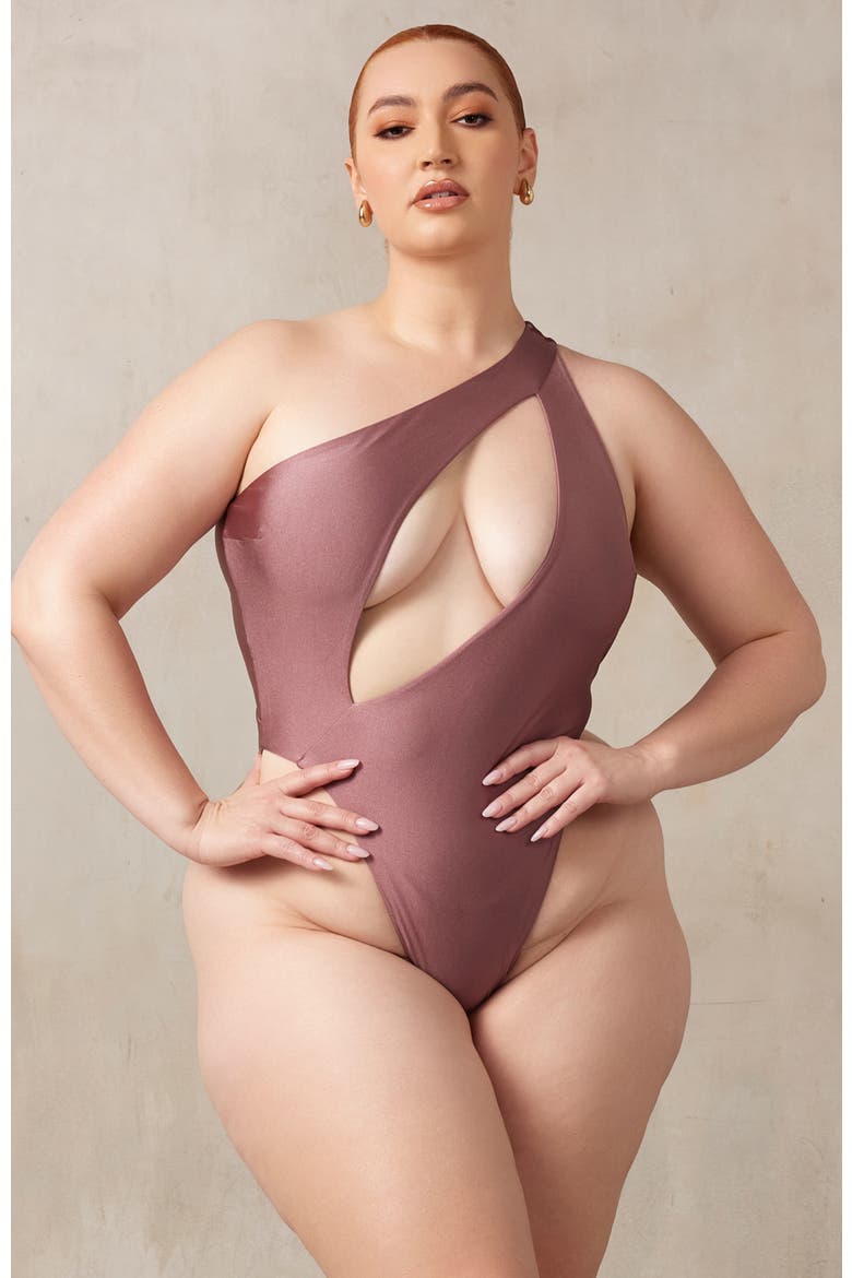 Serenity One-Piece Swimsuit, Alternate, color, Mauve