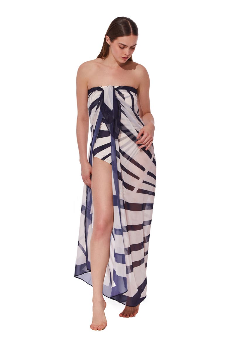 Desert Queen Pareo Cover-Up, Alternate, color, Smoke-Cream