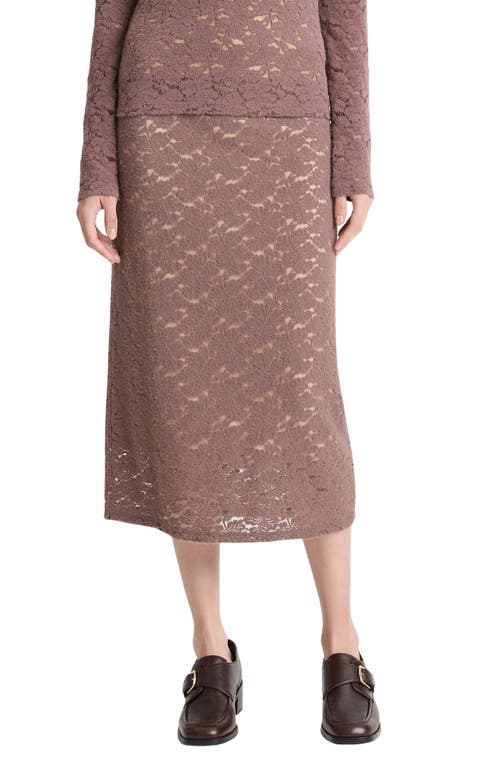 Vince Lace Midi Skirt In Brown