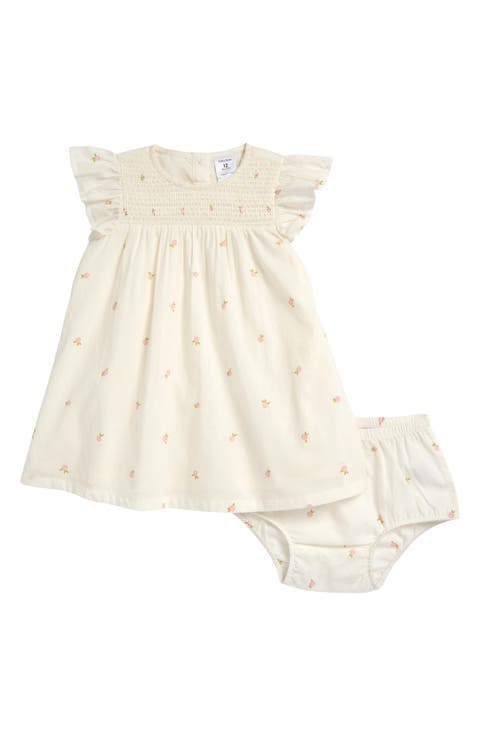Smocked Cotton Dress & Bloomers (Baby)