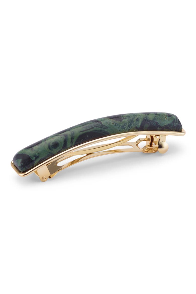 Cobee Marble Barrette, Main, color, MALACHITE