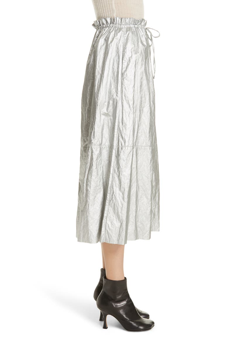 Metallic Coated Skirt, Alternate, color, SILVER