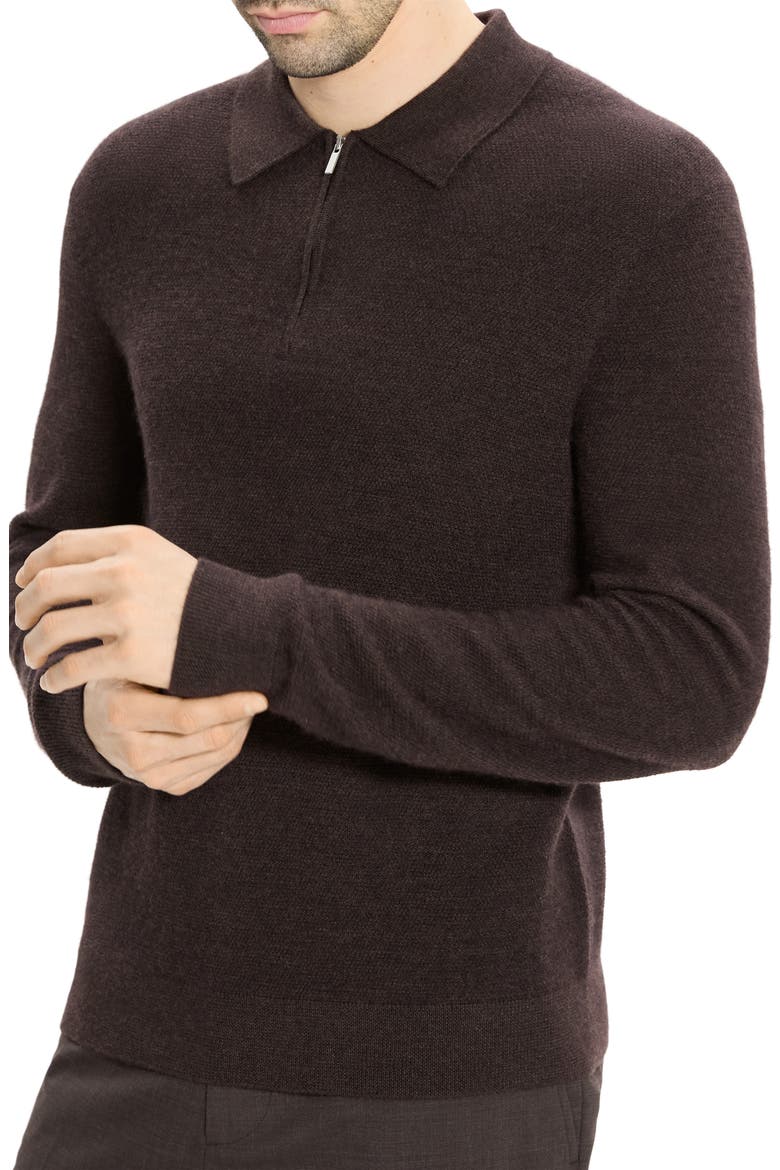 Cyr Quarter Zip Cashmere Sweater, Alternate, color, BROWNWOOD MELANGE