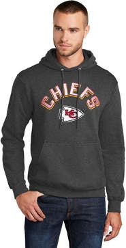 STARTER Men's Starter Charcoal Kansas City Chiefs Arch Over Logo Pullover Hoodie