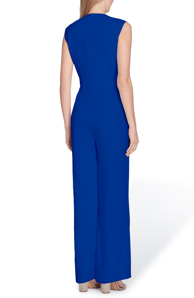 Tahari Crepe Jumpsuit, Alternate, color, Cobalt
