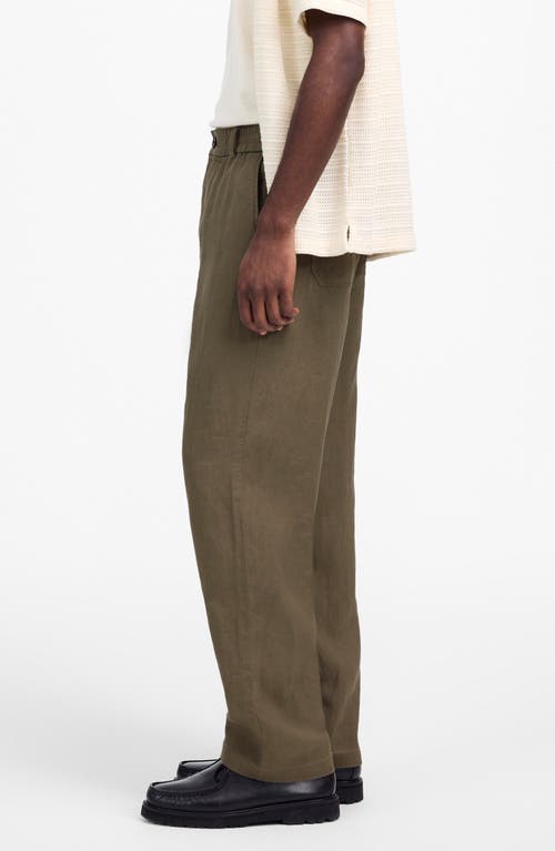 Madewell Elastic Waist Straight Leg Linen Pants