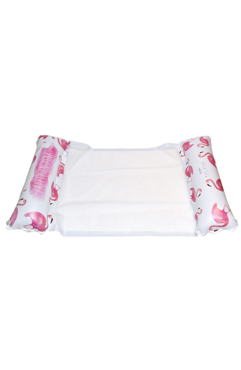 Rae Dunn Pretty In Pink Hammock Pool Lounger Flamingo, Main, color, Multicolored
