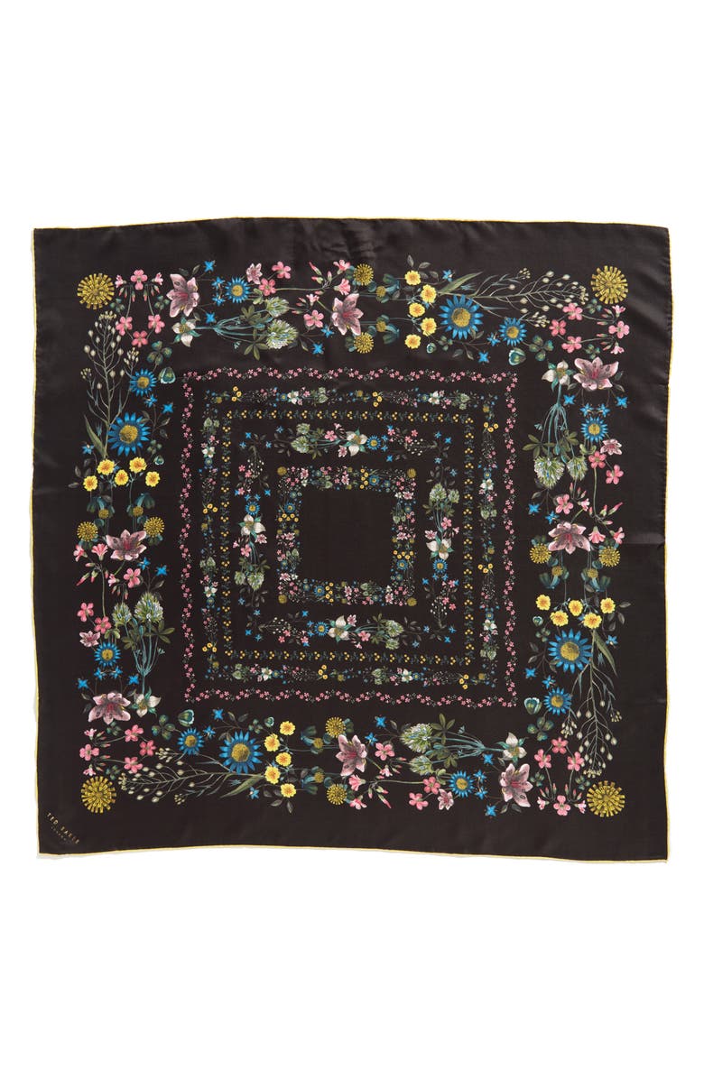 Ted Baker London Unity Floral Small Square Silk Scarf, Alternate, color,