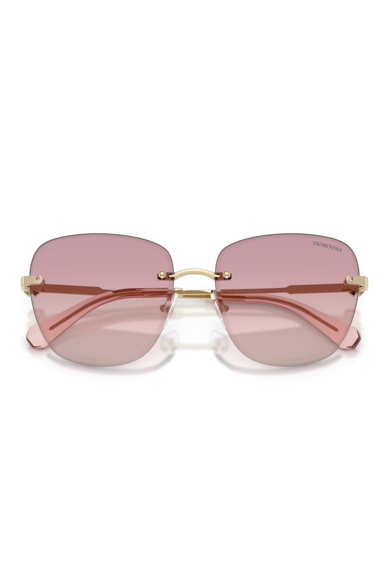 58mm Gradient Square Sunglasses, Alternate, color, PALE GOLD / BROWN DARK VIOLET