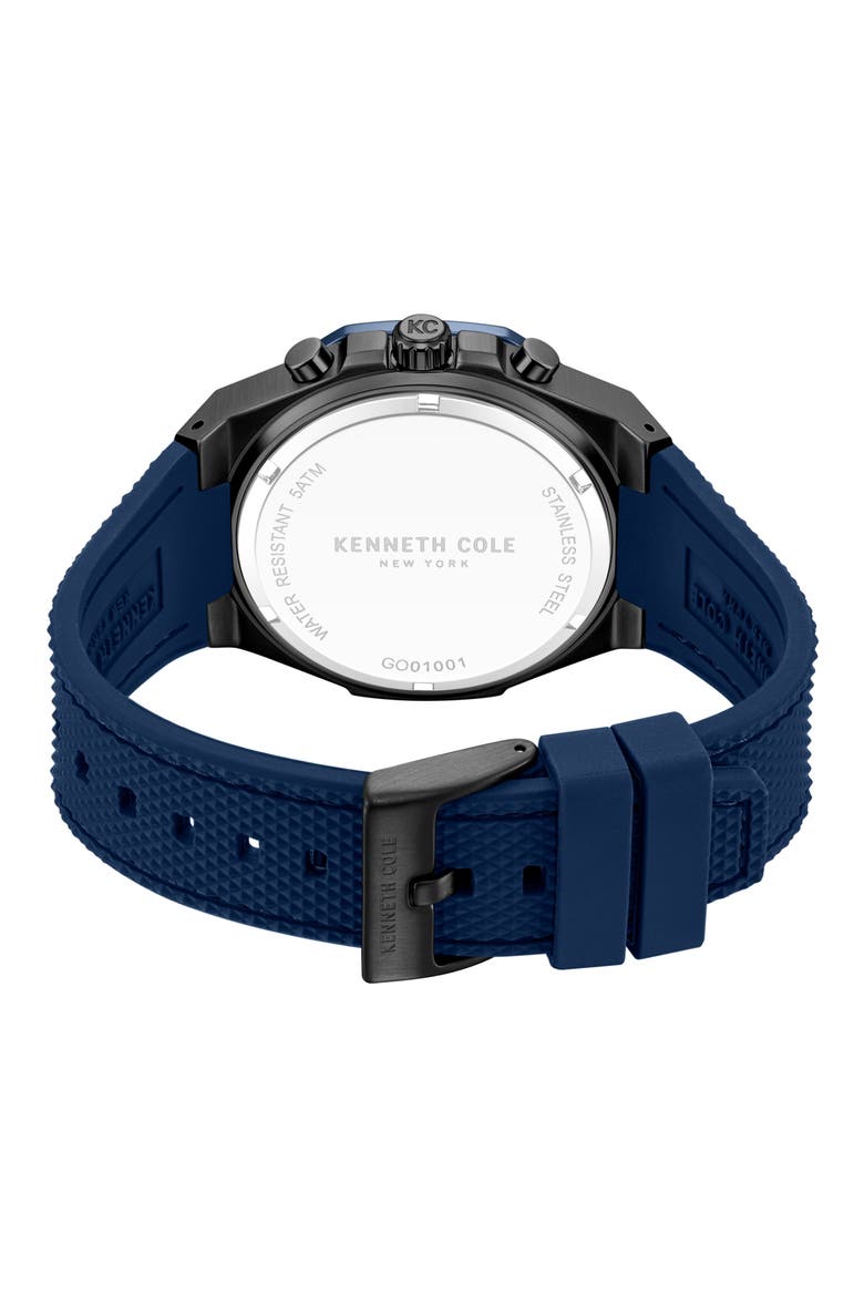 Benson Open Heart Blue Dial Automatic Bracelet Watch, 43mm, Alternate, color, BLUE/ SILVER