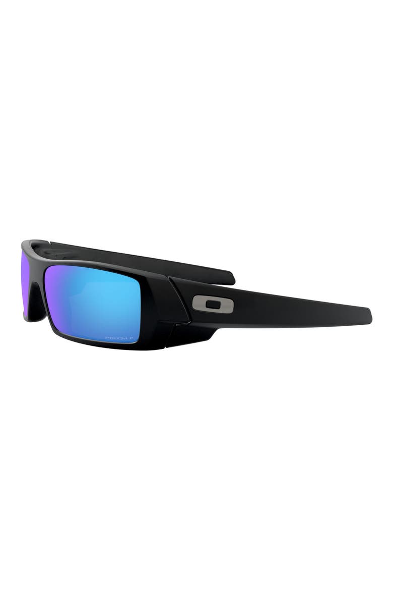 Gascan® 60mm Prizm™ Polarized Rectangle Sunglasses, Alternate, color, MATTE BLACK/ PRIZM SAPPHIRE