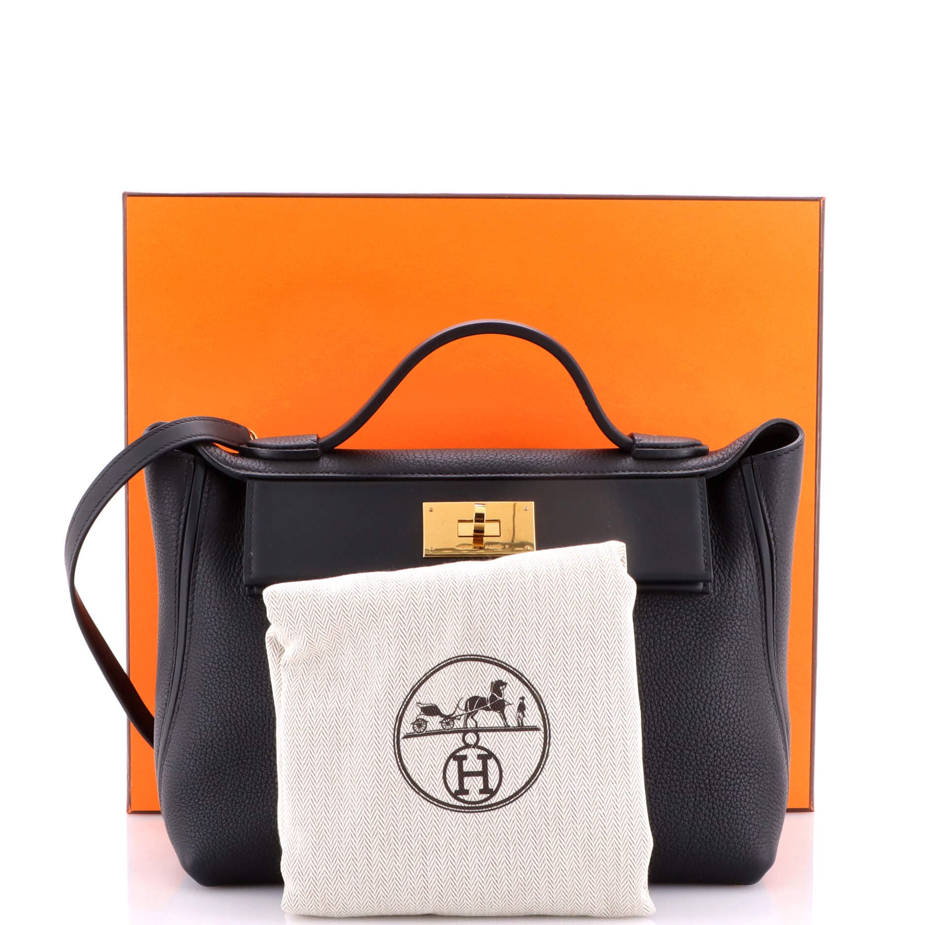 Pre-Owned Hermes 24/24 Bag Togo with Swift 29, Alternate, color, Noir