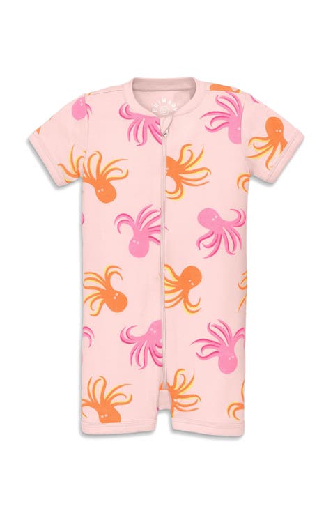 Baby Organic Zip Shortie In Seasonal Prints
