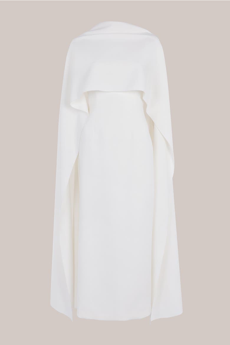 Elina Crepe Bridal Dress, Alternate, color, Ivory
