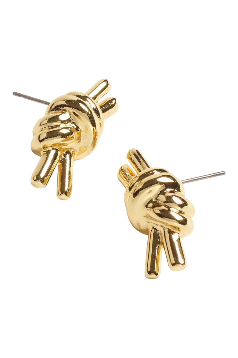 Knotted Statement Stud Earrings, Main, color, PALE GOLD